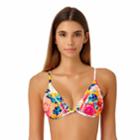 Juniors' California Sunshine Strappy Back Triangle Bikini Top, Women's, Size: Small, Rosey Posey