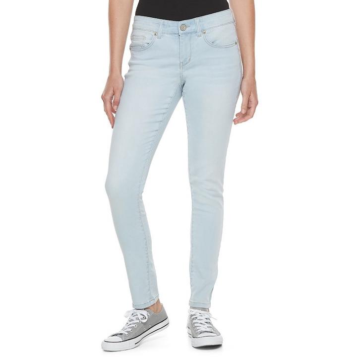 Juniors' So&reg; Low Rise Jeggings, Teens, Size: 11 Long, Light Blue