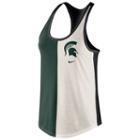 Women's Nike Michigan State Spartans Divide Racerback Tank Top, Size: Large, Natural