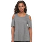 Women's Elle&trade; Cold-shoulder Top, Size: Xs, Med Grey