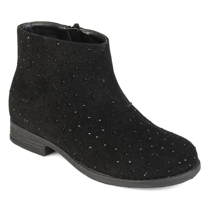 Journee Collection Clancy Girls' Ankle Boots, Size: 1, Black