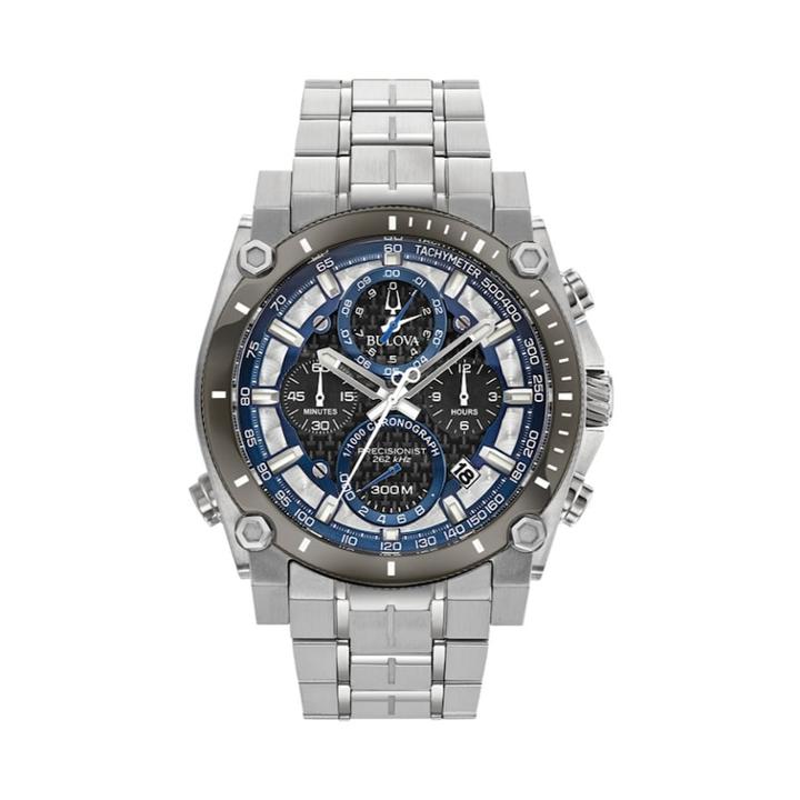 Bulova Men's Precisionist Champlain Stainless Steel Chronograph Watch - 98b316, Silver
