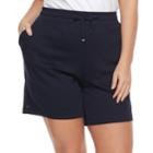 Plus Size Croft & Barrow&reg; Knit Berumda Shorts, Women's, Size: 2xl, Blue (navy)