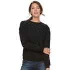 Women's Apt. 9&reg; Embellished Sweatshirt, Size: Xl, Black