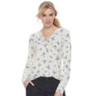 Women's Sonoma Goods For Life&trade; Printed Splitneck Tee, Size: Medium, Dark Blue