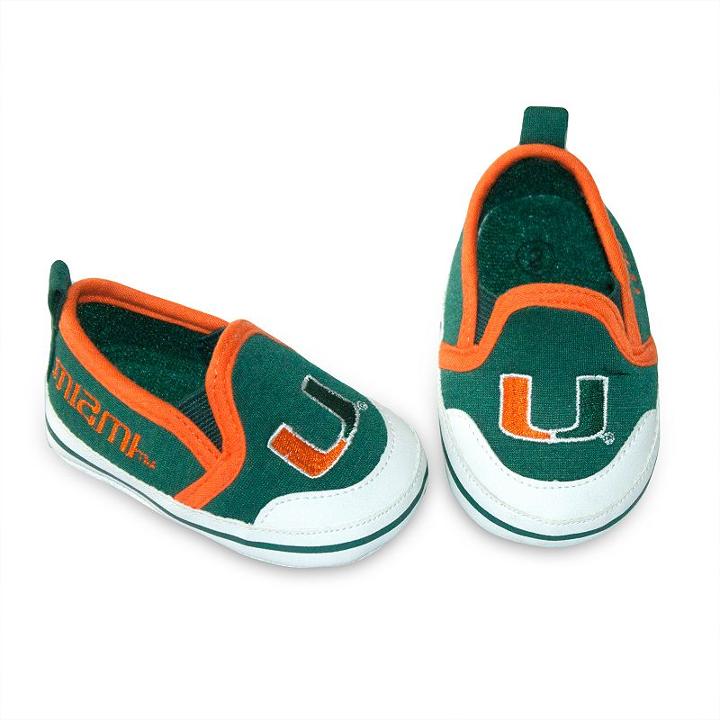 Miami Hurricanes Crib Shoes - Baby, Infant Unisex, Size: 6-9 Months, Green
