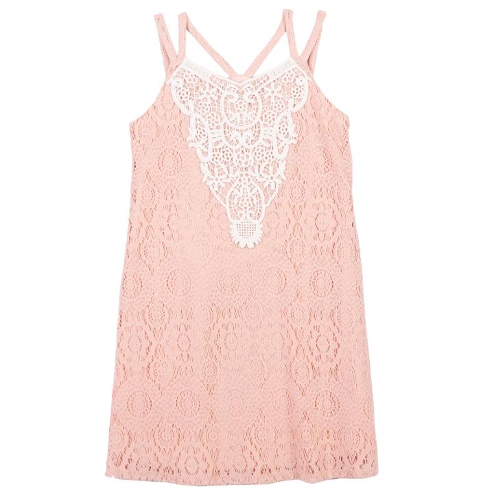 Girls 7-16 Speechless Lace Overlay Tank Dress, Size: 8, Light Pink