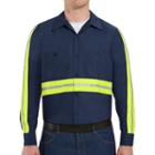 Men's Red Kap Enhanced Visibility Work Shirt, Size: Medium, Multicolor