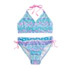 Girls 7-16 So&reg; 2-pc. Blue Multi-print Bikini Swimsuit Set, Size: 14, Light Blue