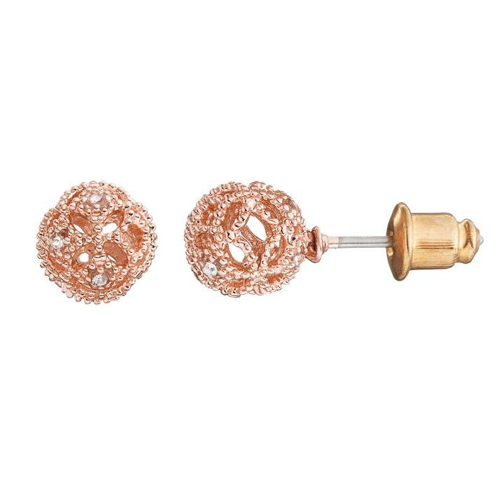 Lc Lauren Conrad Openwork Ball Stud Earrings, Women's, Light Red