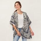 Sonoma Goods For Life&trade; Paisley Block Tacked Ruana, Women's, White