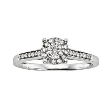 Diamond Brilliance Sterling Silver 1/5-ct. T.w. Diamond Ring, Women's, Size: 7, White