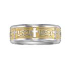 Lovemark Stainless Steel Two Tone Cross Men's Wedding Band, Size: 12.50, Grey