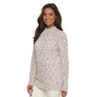 Women's Croft & Barrow&reg; Marled Mockneck Sweater, Size: Small, Brt Pink