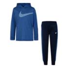 Boys 4-7 Nike Dri-fit Logo Pullover Hoodie & Jogger Pants Set, Size: 5, Med Blue