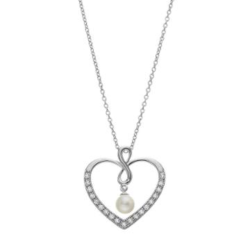 Sentimental Expressions Sterling Silver Freshwater Cultured Pearl Friend Heart Necklace, Women's, Size: 18, White
