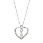 Sentimental Expressions Sterling Silver Freshwater Cultured Pearl Friend Heart Necklace, Women's, Size: 18, White