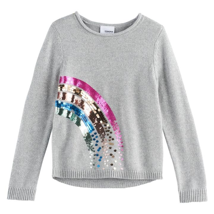 Girls 4-12 Sonoma Goods For Life&trade; Rollneck Pullover Sweater, Size: 7, Med Grey