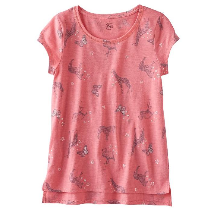 Girls 7-16 So&reg; High-low Hem Ringer Tee, Girl's, Size: 7-8, Brt Orange