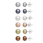 Freshwater By Honora Dyed Freshwater Cultured Pearl Stud Earring Set, Women's, Multicolor