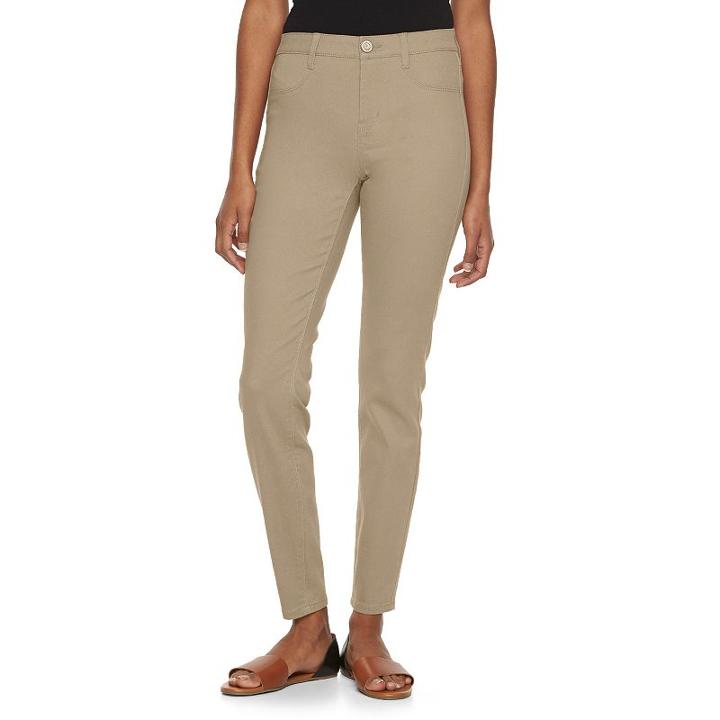 Juniors' So&reg; Perfectly Soft High-waisted Ankle Jeggings, Girl's, Size: 9, Med Beige