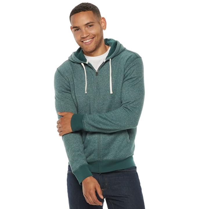 Men's Sonoma Goods For Life&trade; Supersoft Modern-fit Fleece-lined Jacket, Size: Large, Dark Green