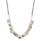 Lc Lauren Conrad Tri Tone Disc Long Cord Necklace, Women's, Brown