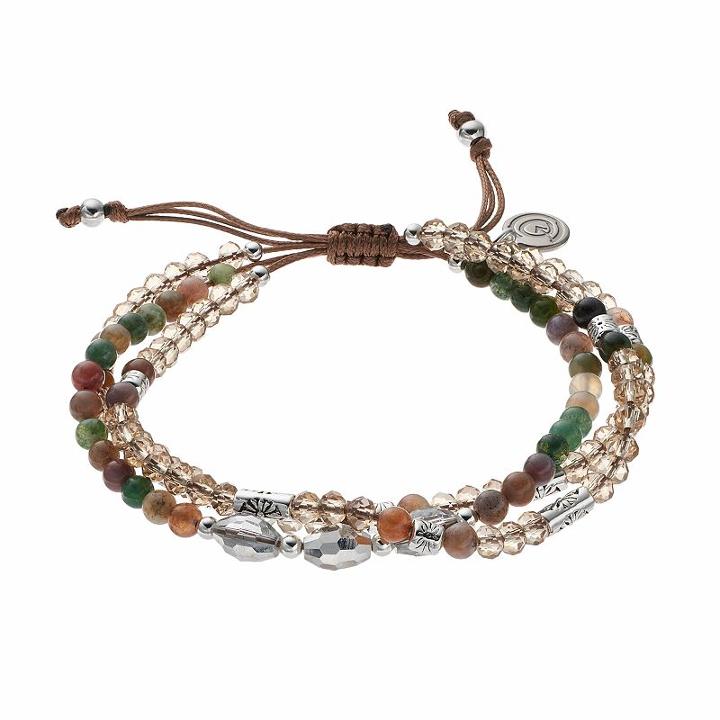 Love This Life Amazonite & Flower Bead Multi Strand Bracelet, Women's, Multicolor
