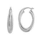 Silver Classics Sterling Silver Twisted Double Oval Hoop Earrings, Women's, Grey
