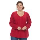 Plus Size Sonoma Goods For Life&trade; Cable-knit Sweater, Women's, Size: 0x, Med Red