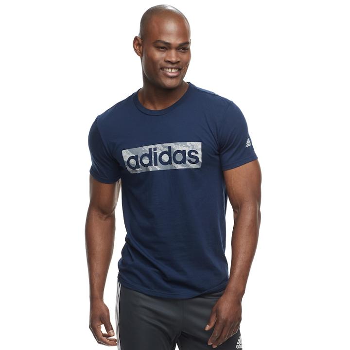Men's Adidas Linear Tee, Size: Small, Blue (navy)