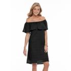 Women's Apt. 9&reg; Off-the-shoulder Burnout Shift Dress, Size: Small, Black