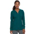 Women's Tek Gear&reg; Dry Tek Long Sleeve Hoodie, Size: Medium, Dark Blue