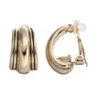 Dana Buchman Clip On J Hoop Earrings, Women's, Gold