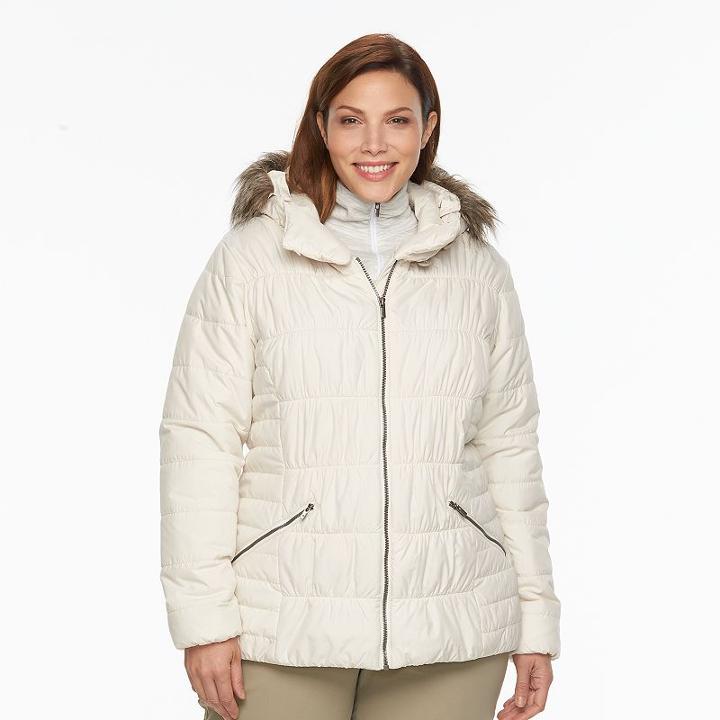 Plus Size Columbia Sparks Lake Hooded Thermal Coil Jacket, Women's, Size: 1xl, White Oth