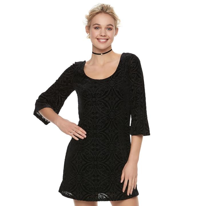 Juniors' Lily Rose Strappy Back Shift Dress, Teens, Size: Small, Black