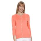 Women's Croft & Barrow&reg; Button Down Cardigan, Size: Small, Med Orange