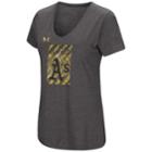 Women's Under Armour Oakland Athletics Heat Gear Streak Tee, Size: Small, Dark Grey