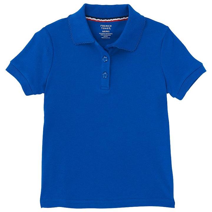 Girls 4-20 & Plus Size French Toast School Uniform Solid Polo, Girl's, Size: 10-12 Plus, Dark Blue