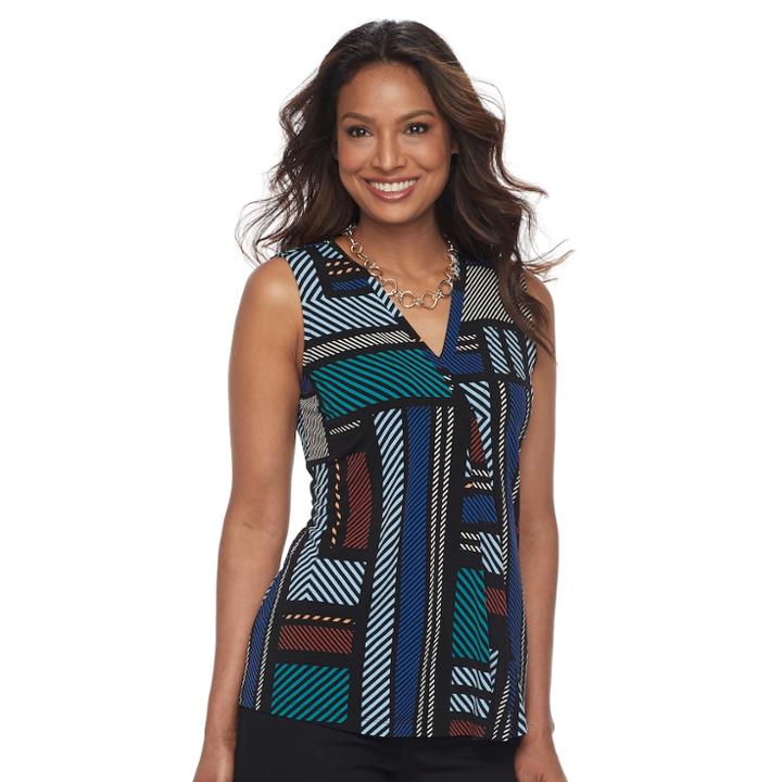 Women's Dana Buchman Pleated V-neck Tank, Size: Small, Drk Purple