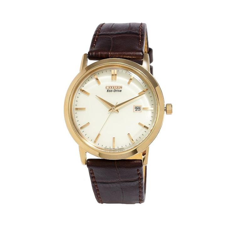Citizen Eco-drive Men's Leather Watch - Bm7193-07b, Brown
