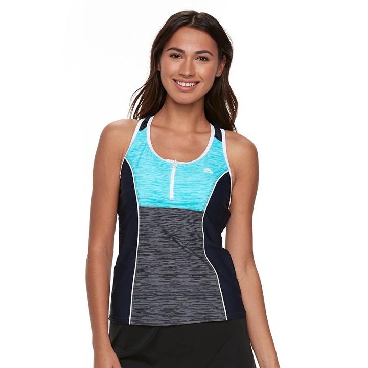 Women's Zeroxposur Colorblock Tankini Top, Size: 12, Blue Other