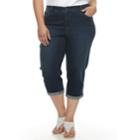Plus Size Croft & Barrow&reg; Cuffed Crop Jeans, Women's, Size: 24 W, Dark Blue