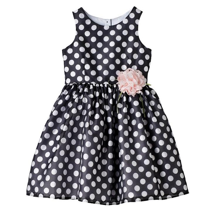 Girls 4-6x Marmellata Classics Flower Polka-dot Dress, Girl's, Size: 6x, Oxford