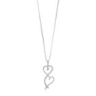 Love Is Forever 1/7 Carat T.w. Diamond Sterling Silver Double Heart Pendant Necklace, Women's, Size: 18