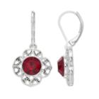 Napier Silver Plated Glass Stone Drop Earrings, Women's, Red