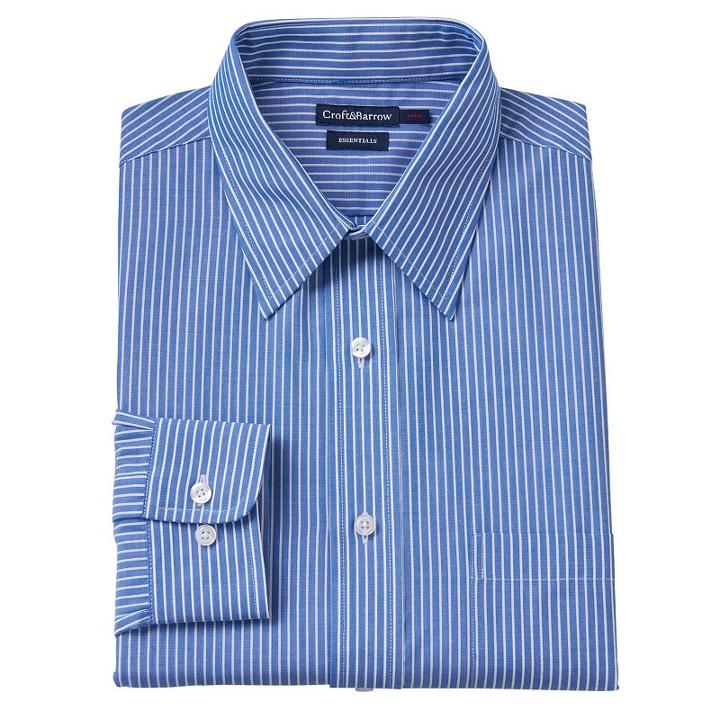 Big & Tall Croft & Barrow Fitted Checked Dress Shirt, Men's, Size: 18.5-34/35, Blue