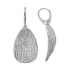 Sterling Silver Textured Oval Drop Earrings, Women's, Grey