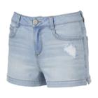 Juniors' So&reg; Ripped Denim Shortie Shorts, Girl's, Size: 9, Blue Other