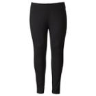 Plus Size Simply Vera Vera Wang Faux-leather Trim Ponte Leggings, Women's, Size: 22w Short, Black